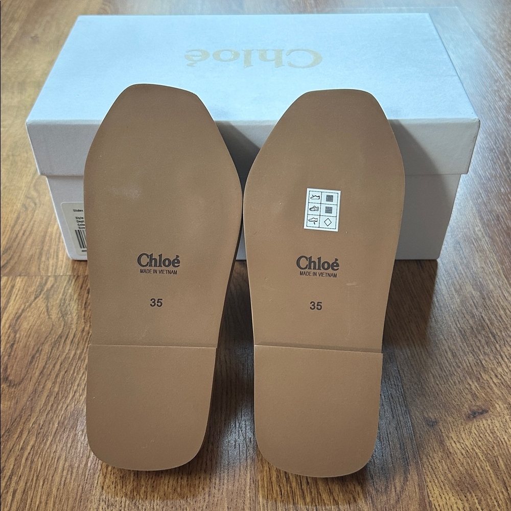 Chloe Woody Logo Slide Sandals Black Size 35 EU / 5 US NIB - Picture 6 of 10